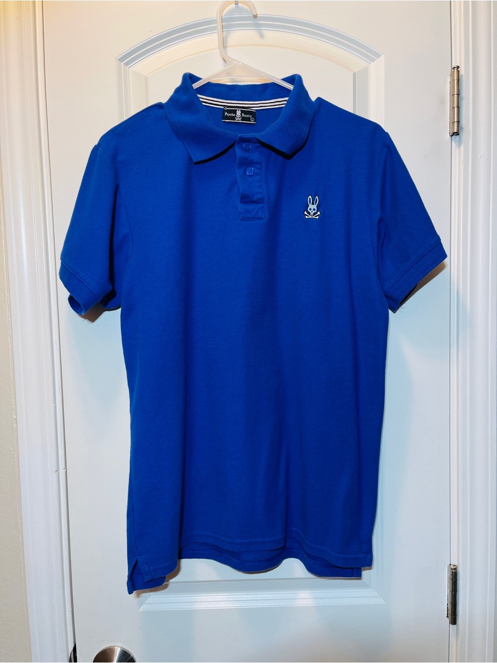 Psycho Bunny Royal Blue Short Sleeve Polo with Embroidered Bunny